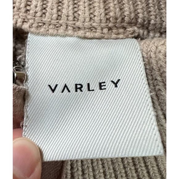 Varley Cardigan Sweater Size Medium Women’s Beige Zip Front - Picture 3 of 7